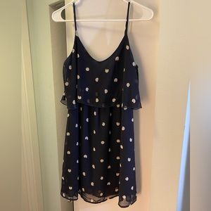 Navy polka dot dress